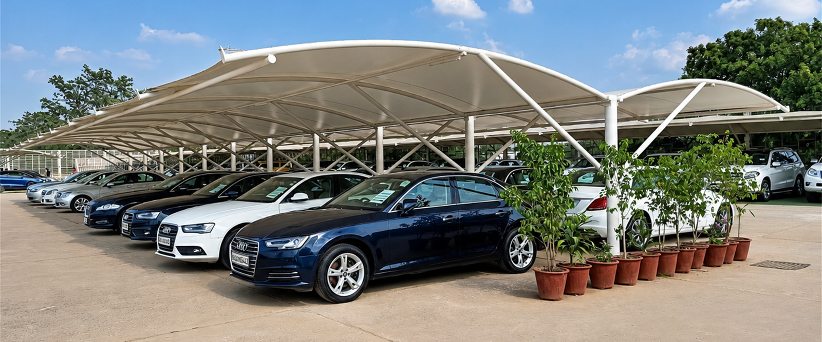 Tensile car parking structure