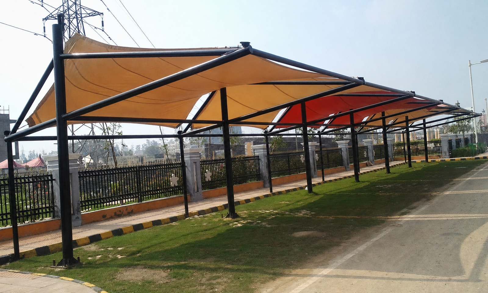 Architectural tensile shade structure